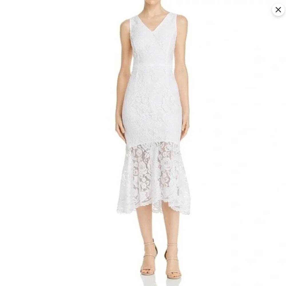 NWT Nanette Lepore White Lace High Low Dress